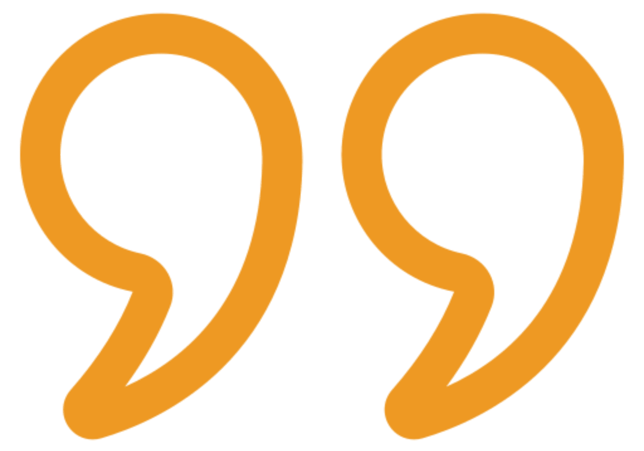 Orange quotation marks on black background.